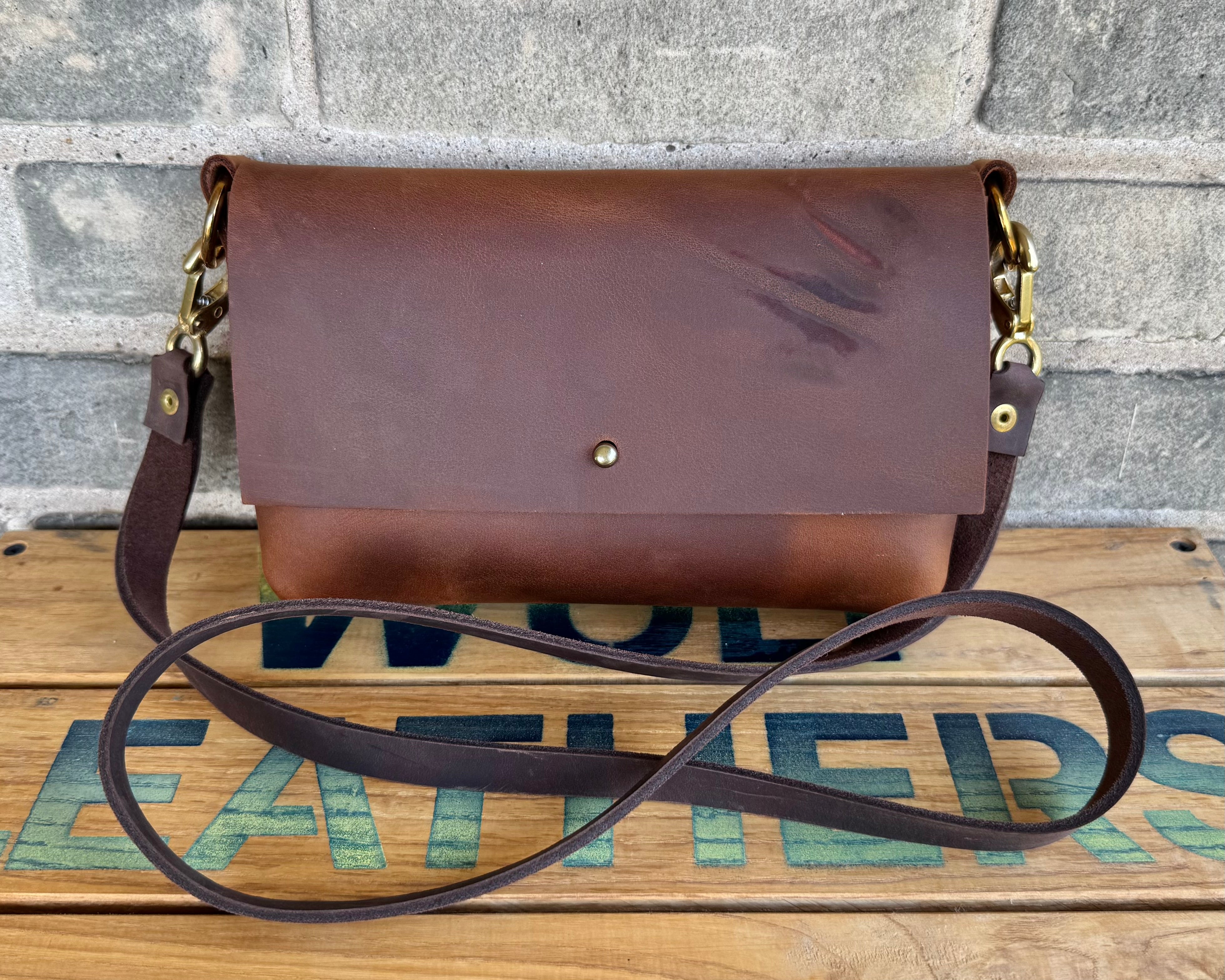 Branded Leather Crossbody Bag