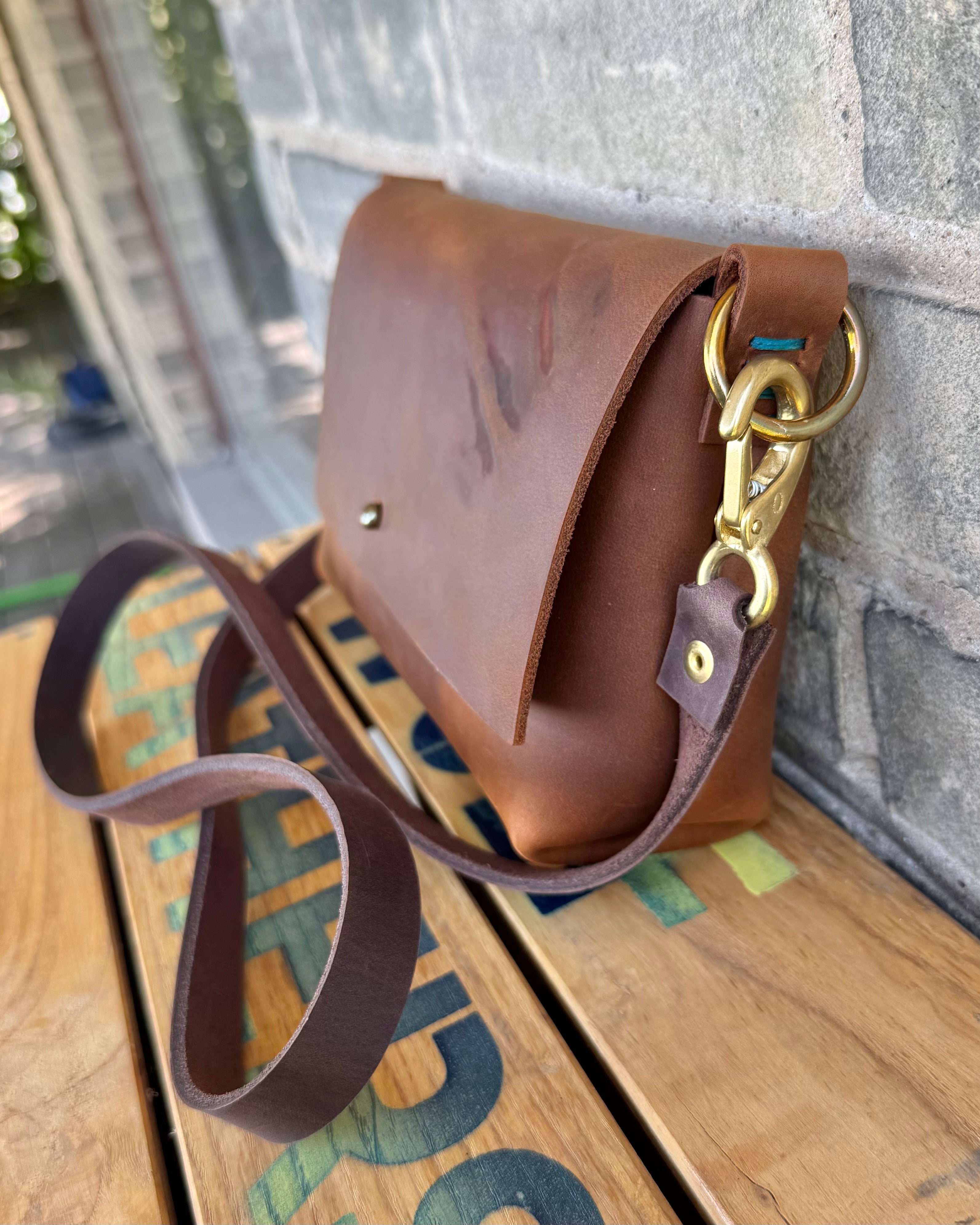 Branded Leather Crossbody Bag