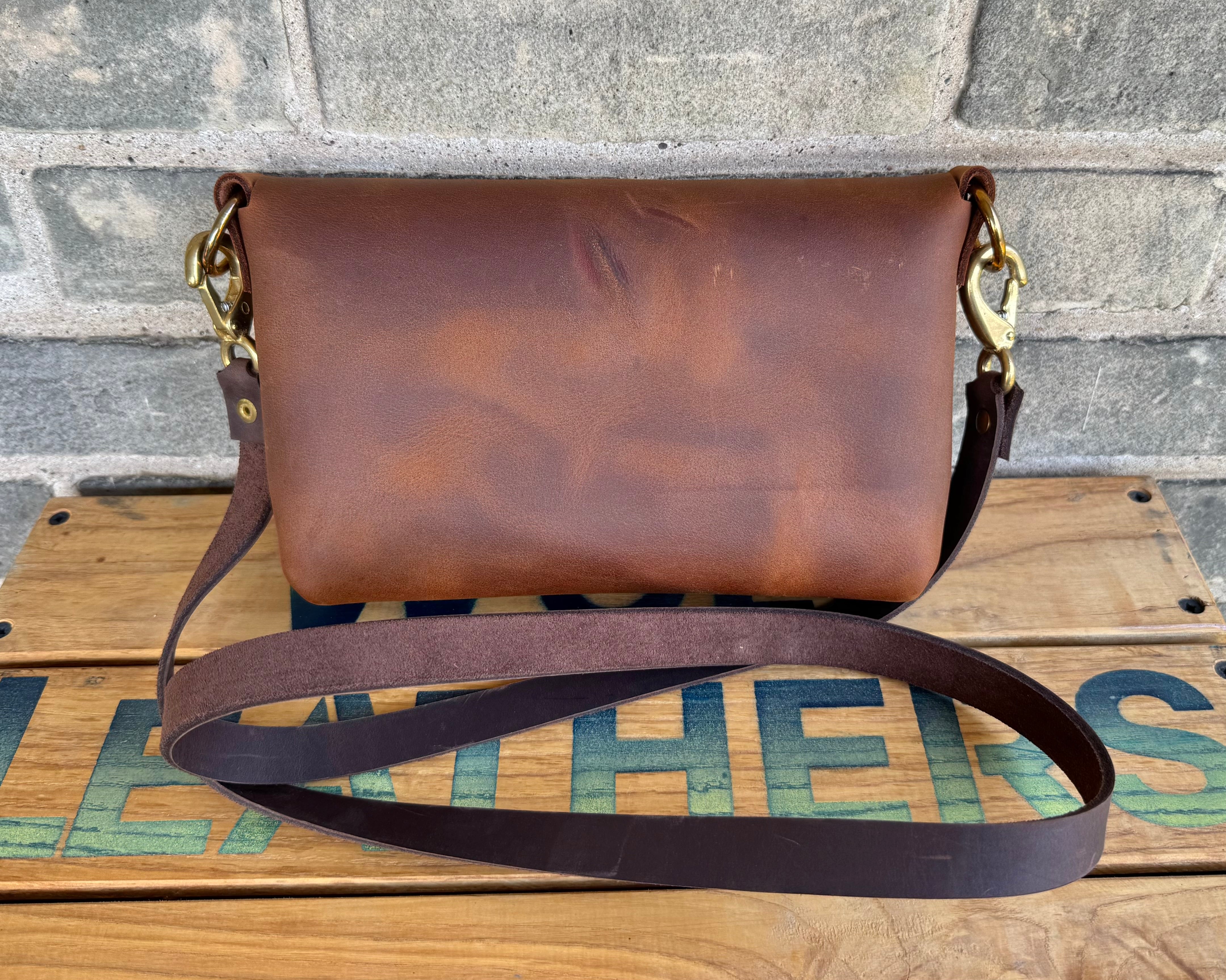 Branded Leather Crossbody Bag