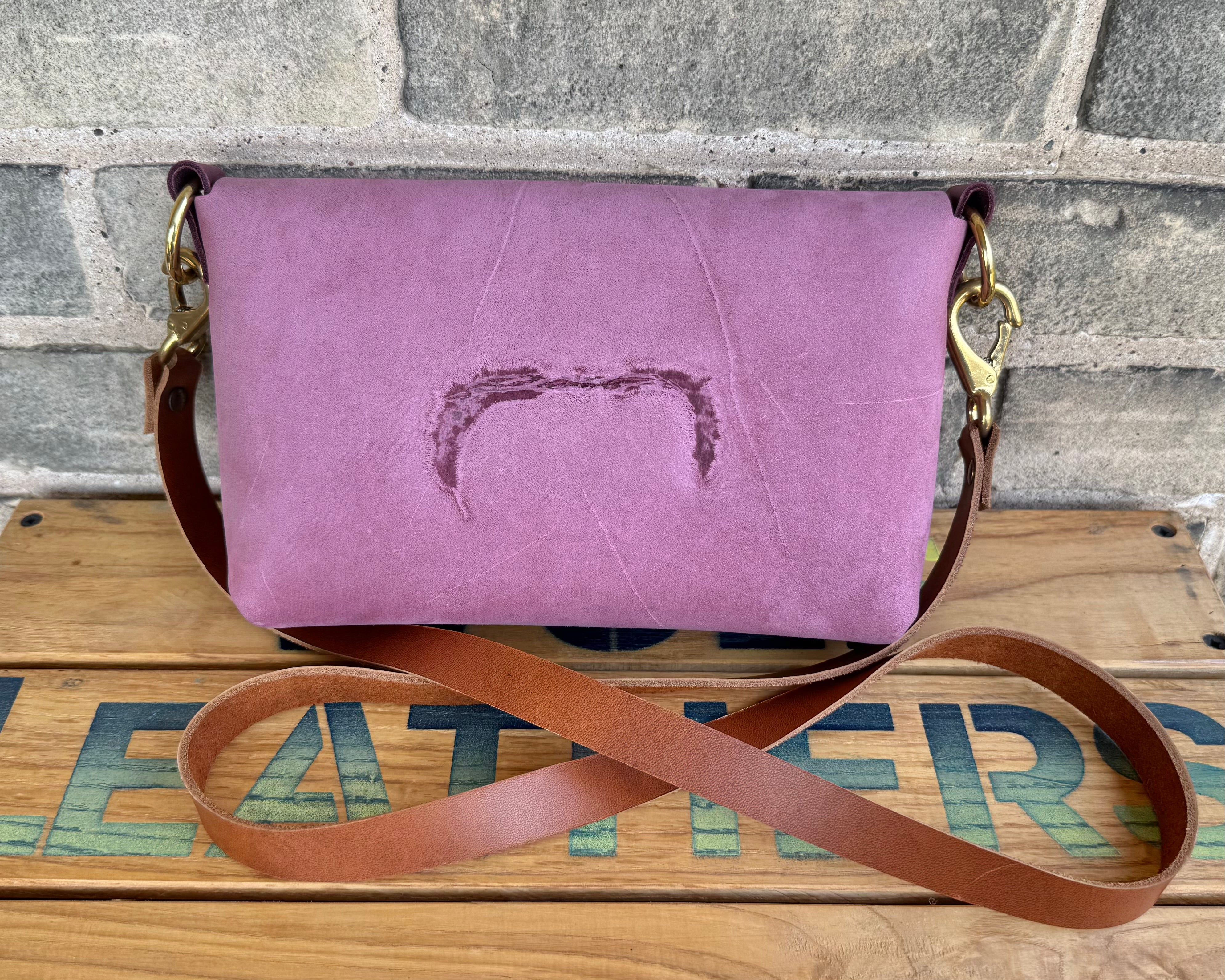 Branded Leather Crossbody Bag