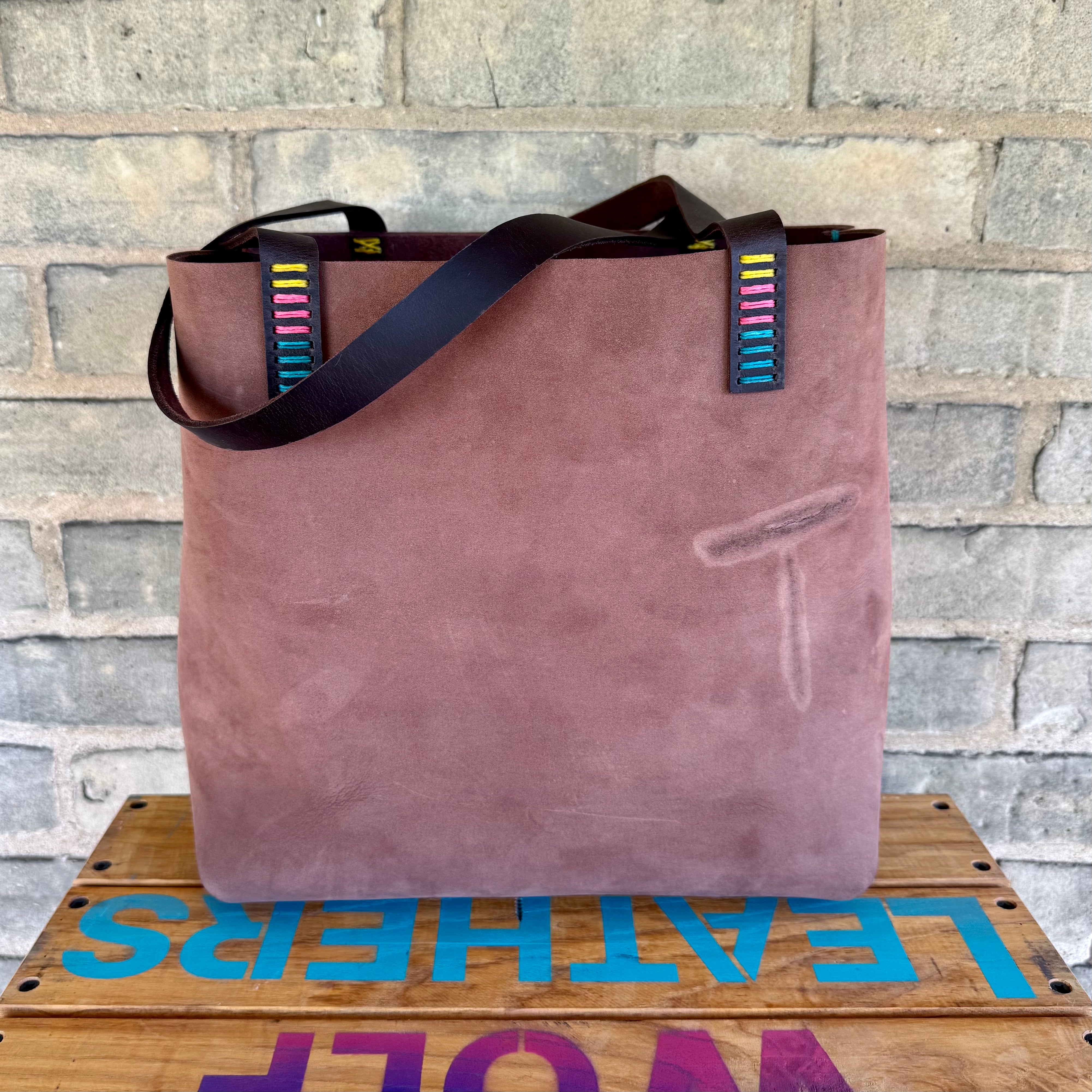 Branded Leather Tote Bag