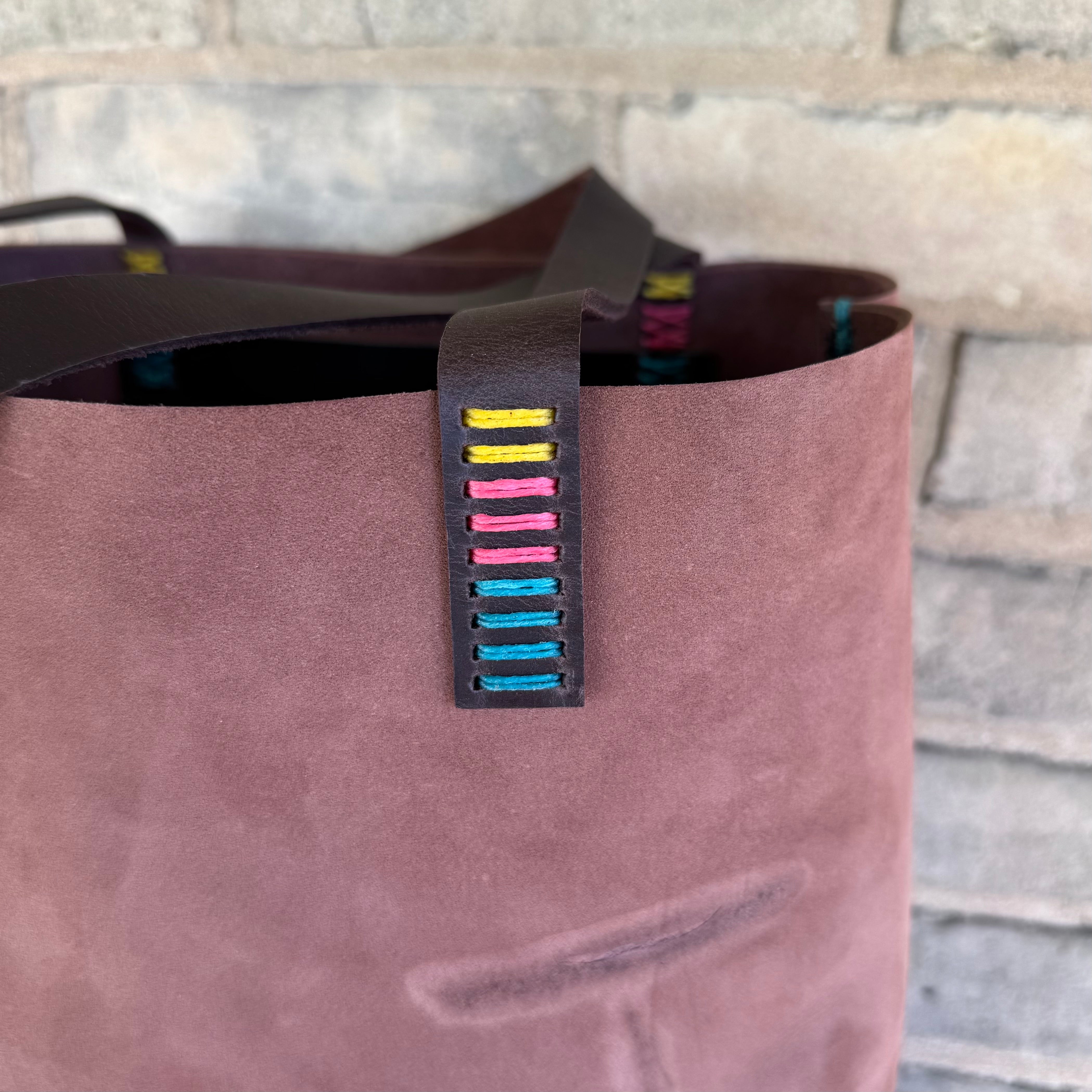 Branded Leather Tote Bag