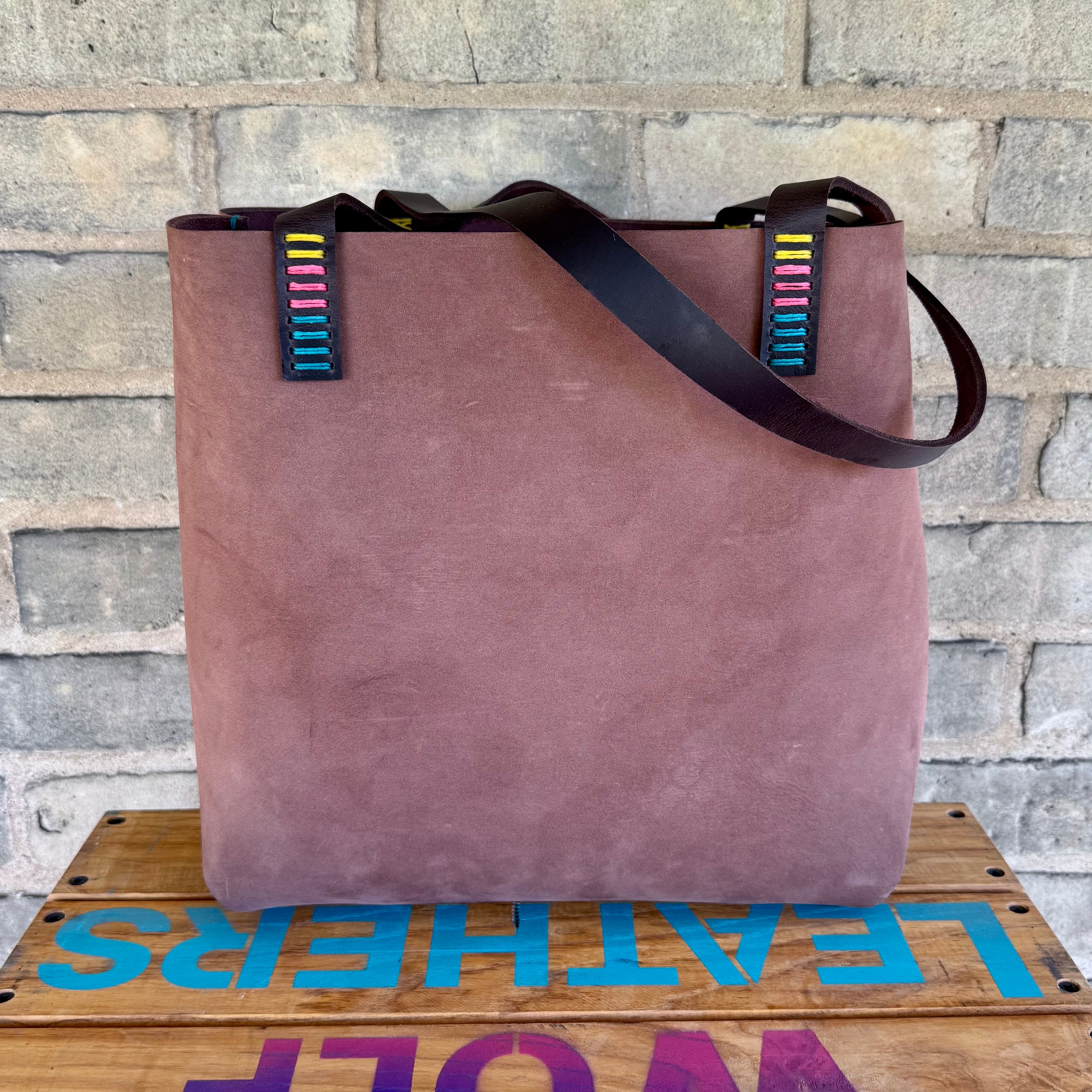 Branded Leather Tote Bag