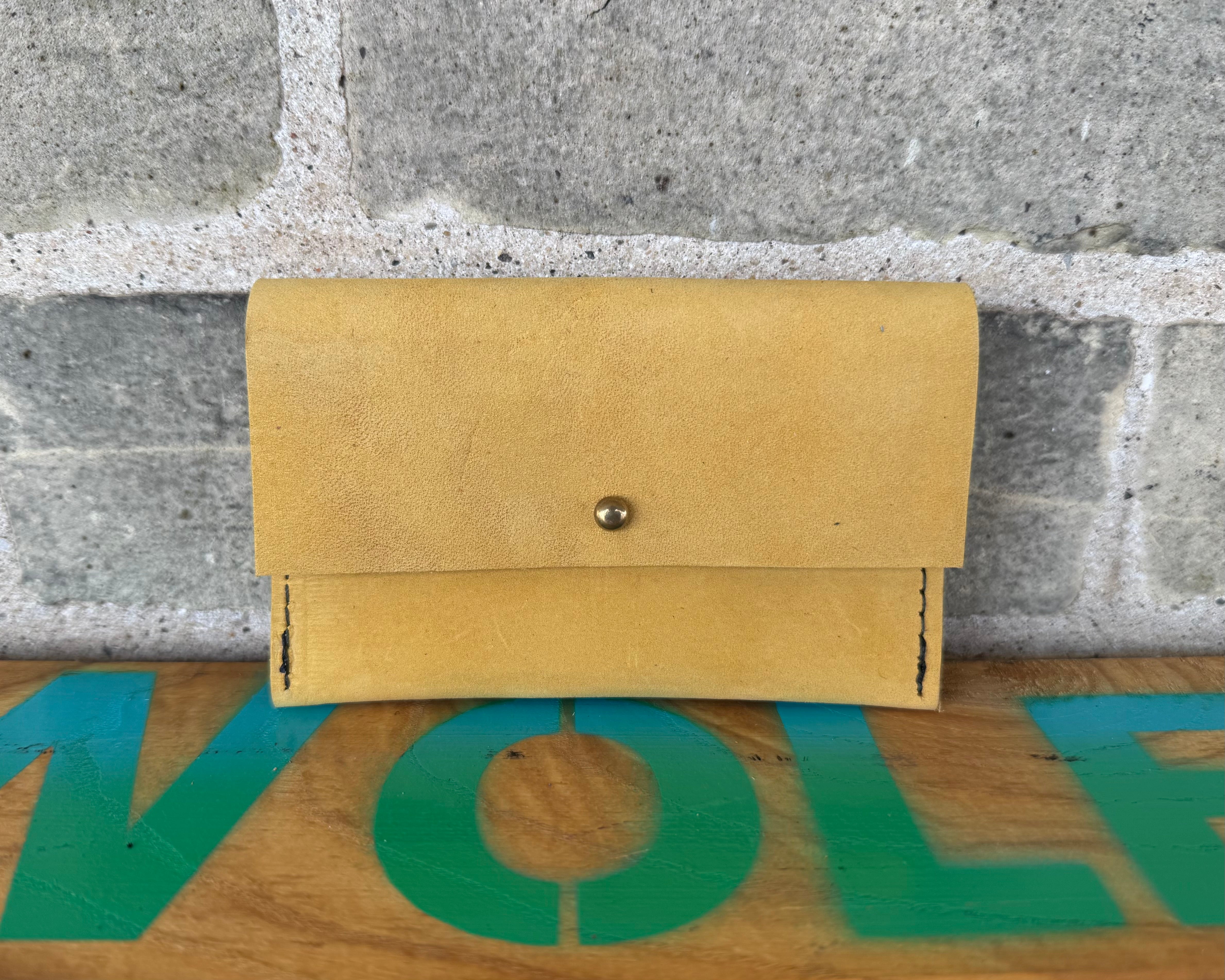 Leather Button Wallet