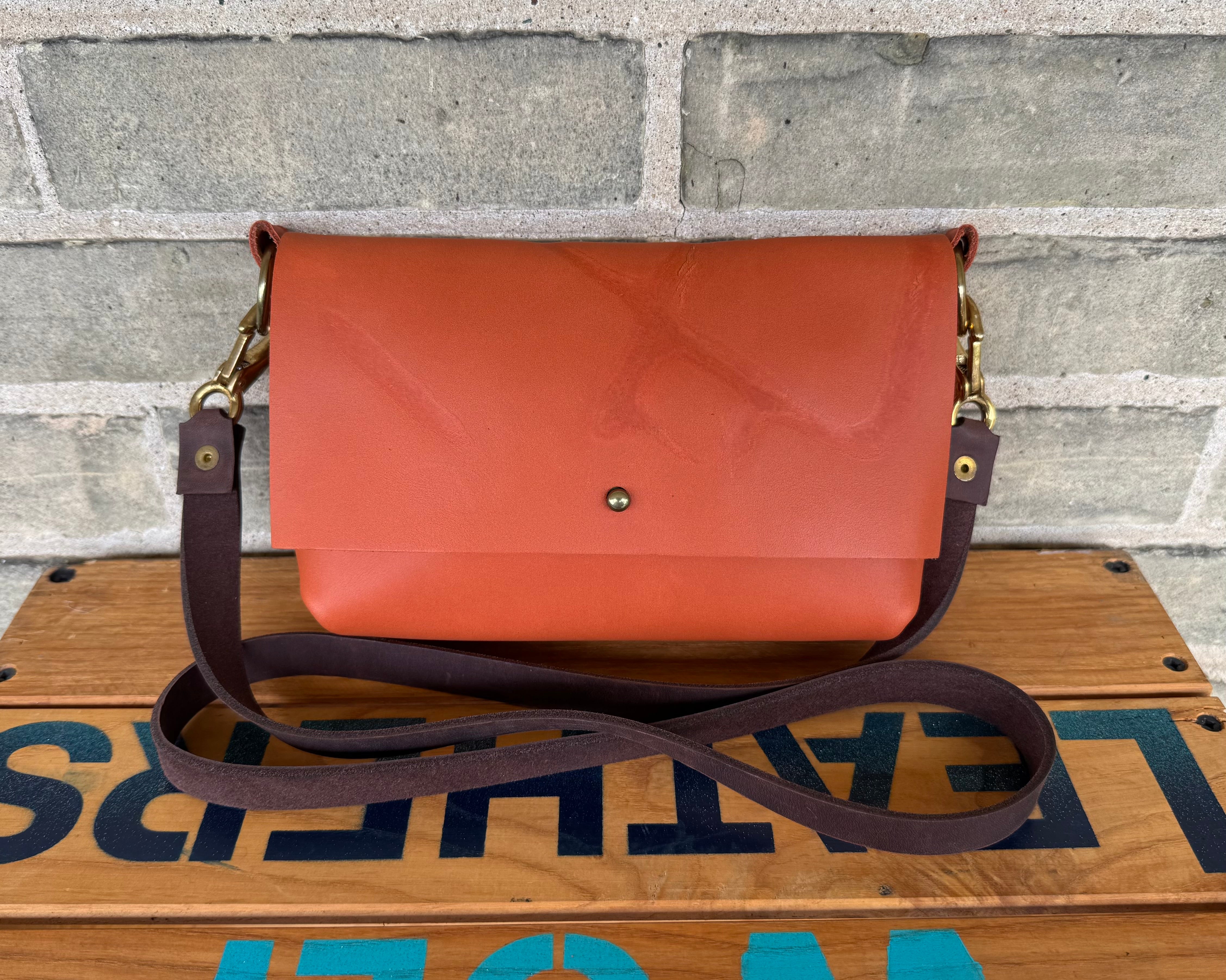 Branded Leather Crossbody Bag