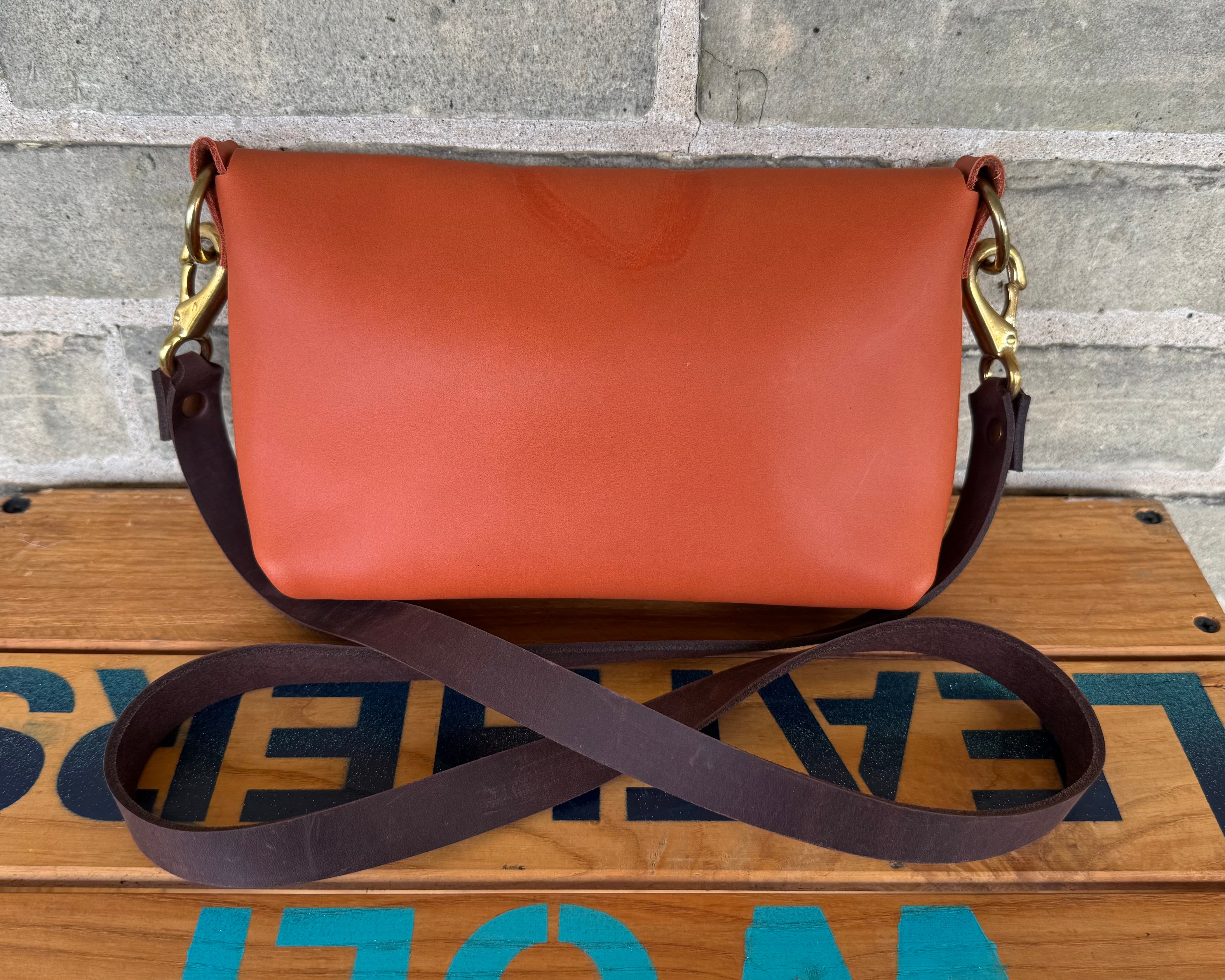 Branded Leather Crossbody Bag
