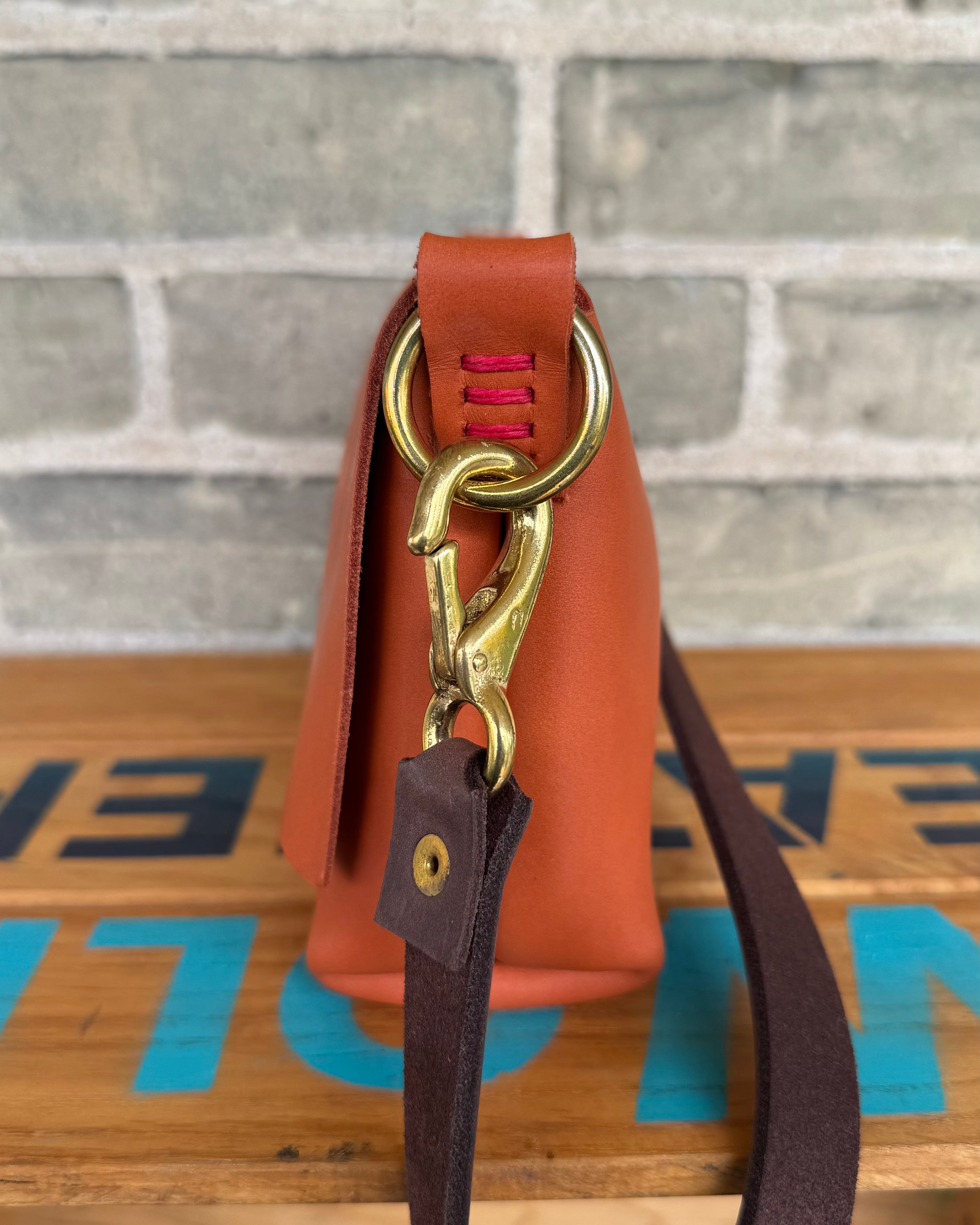 Branded Leather Crossbody Bag