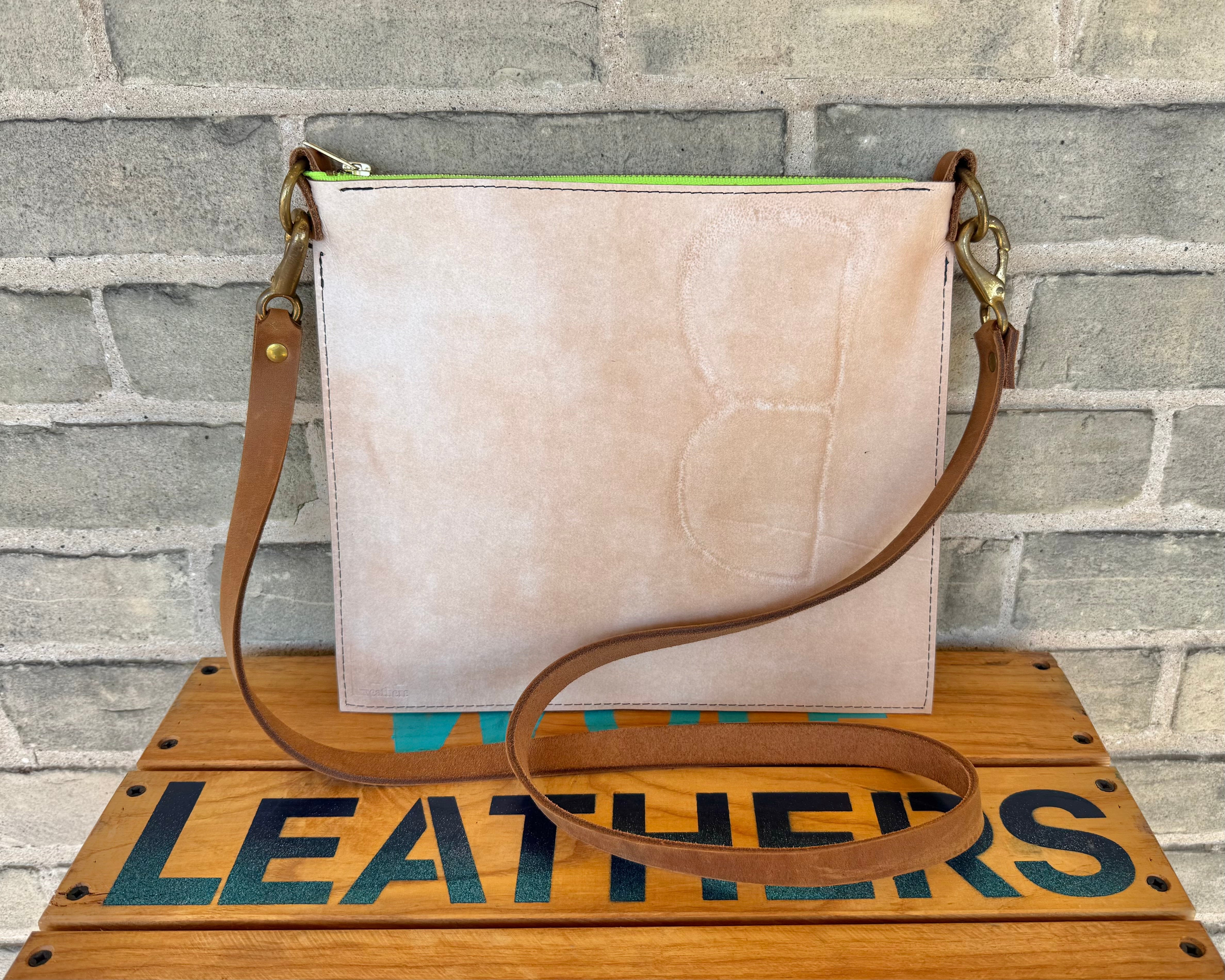 Branded Zipper Crossbody Bag