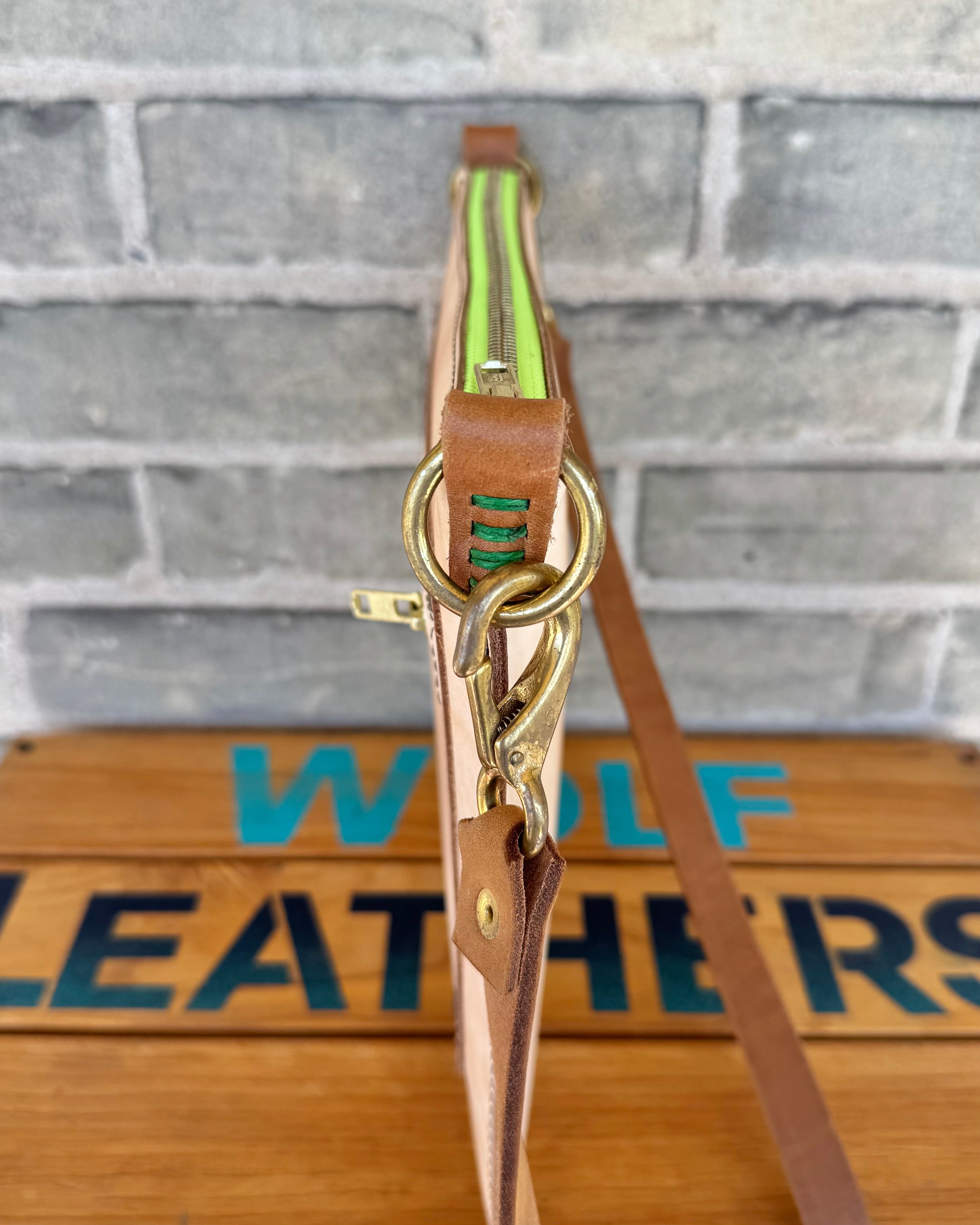 Branded Zipper Crossbody Bag