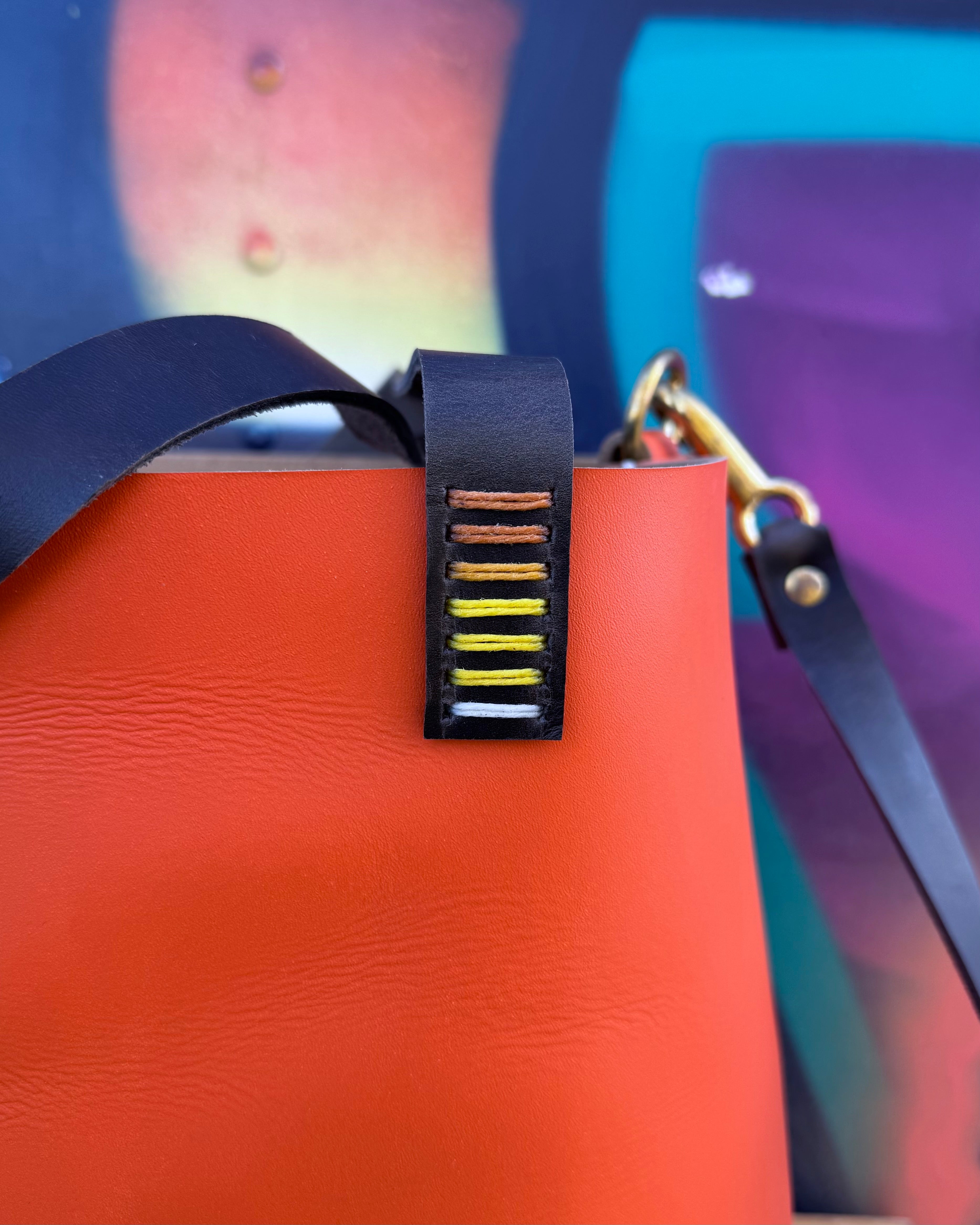 Mini Leather Crossbody Tote Bag