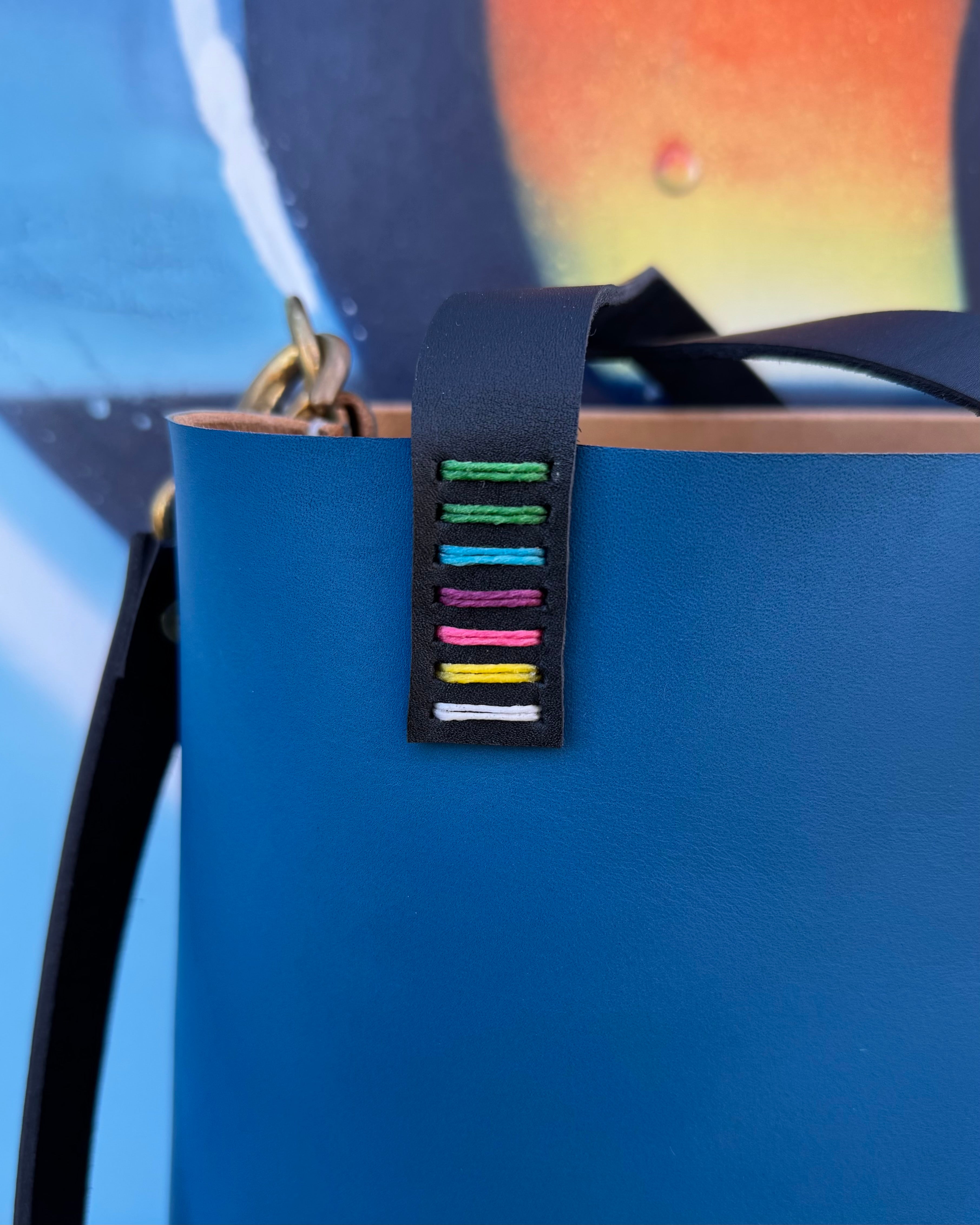 Mini Leather Crossbody Tote Bag