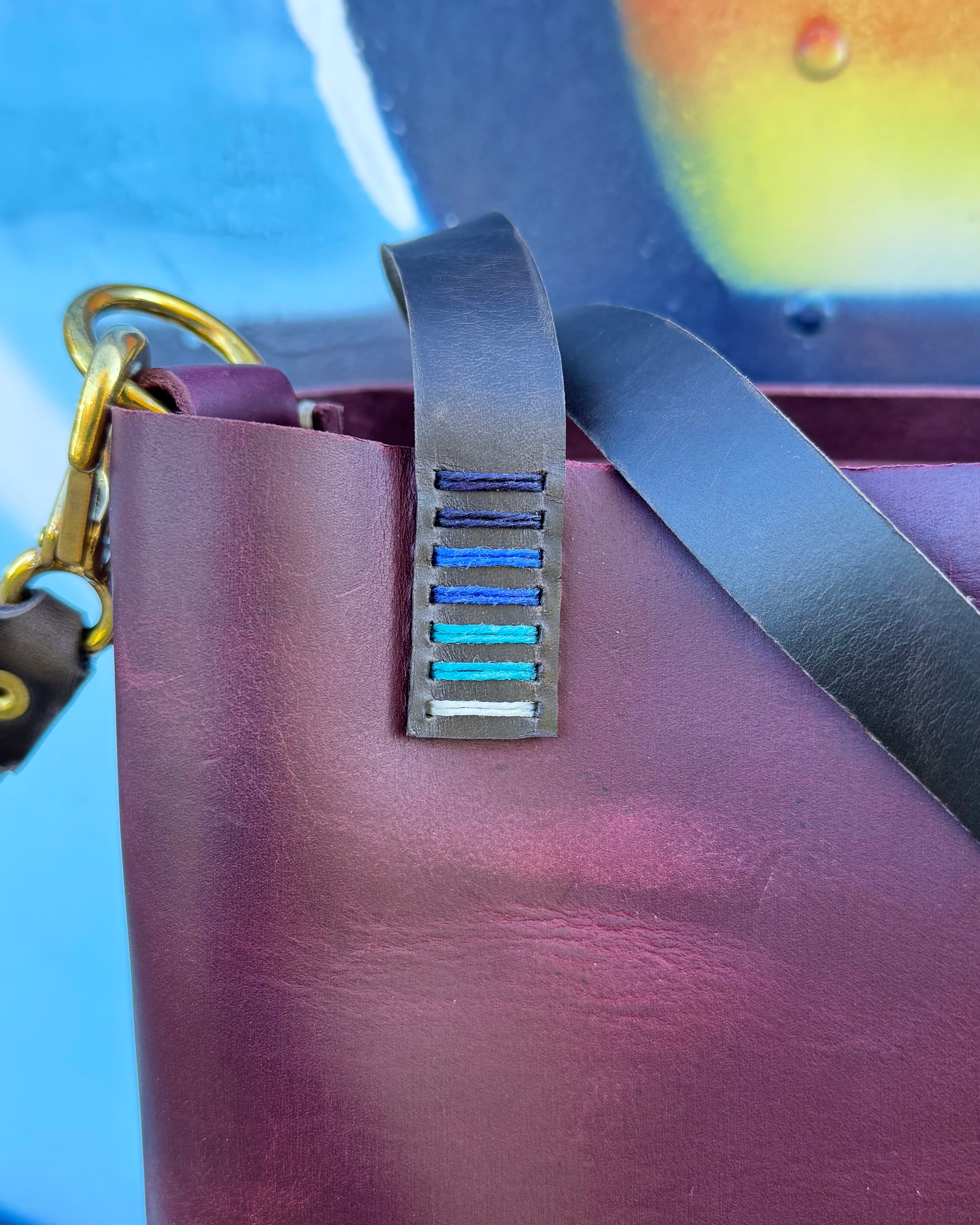 Mini Leather Crossbody Tote Bag