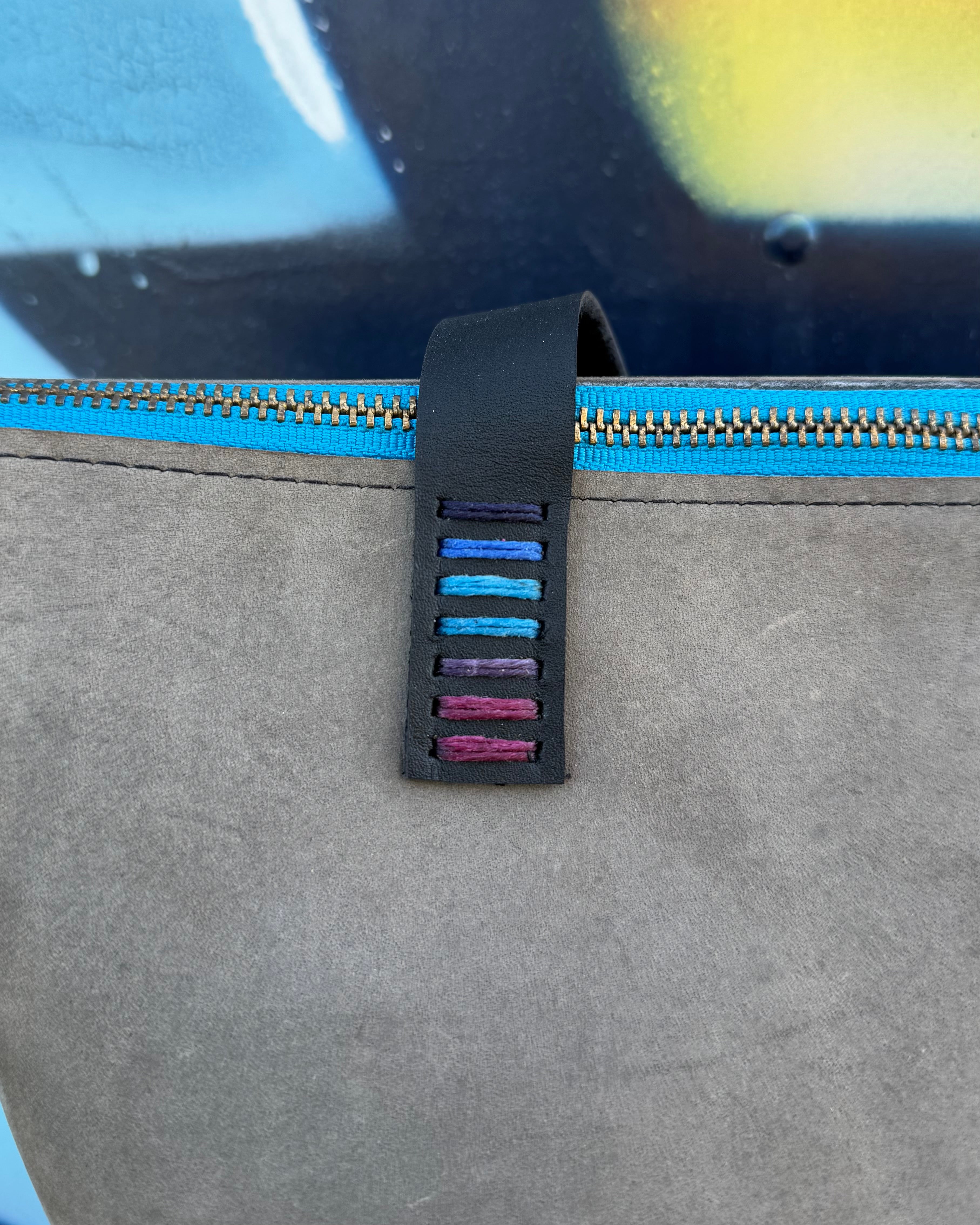 Mini Leather Zipper Tote Bag