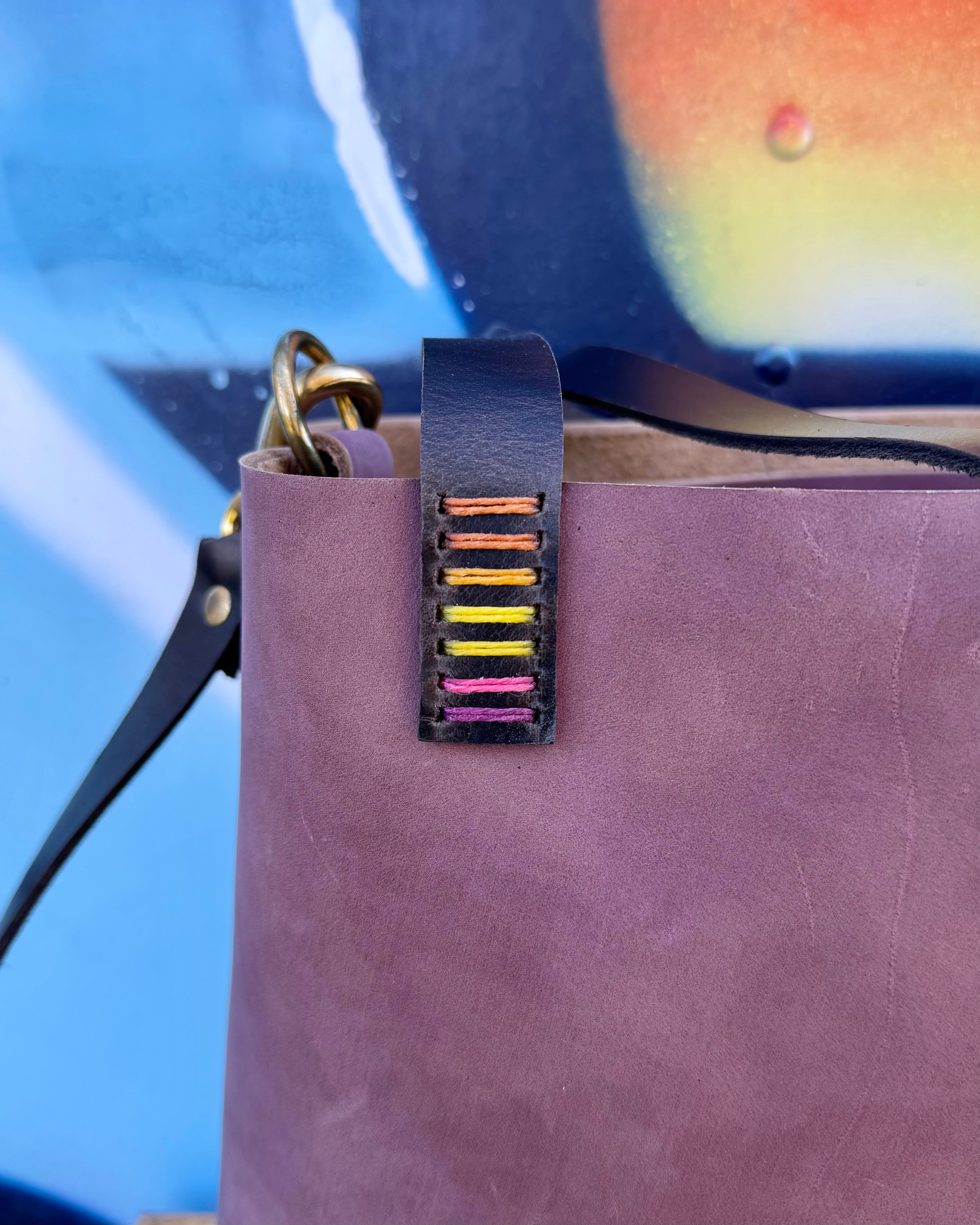 Mini Leather Crossbody Tote Bag