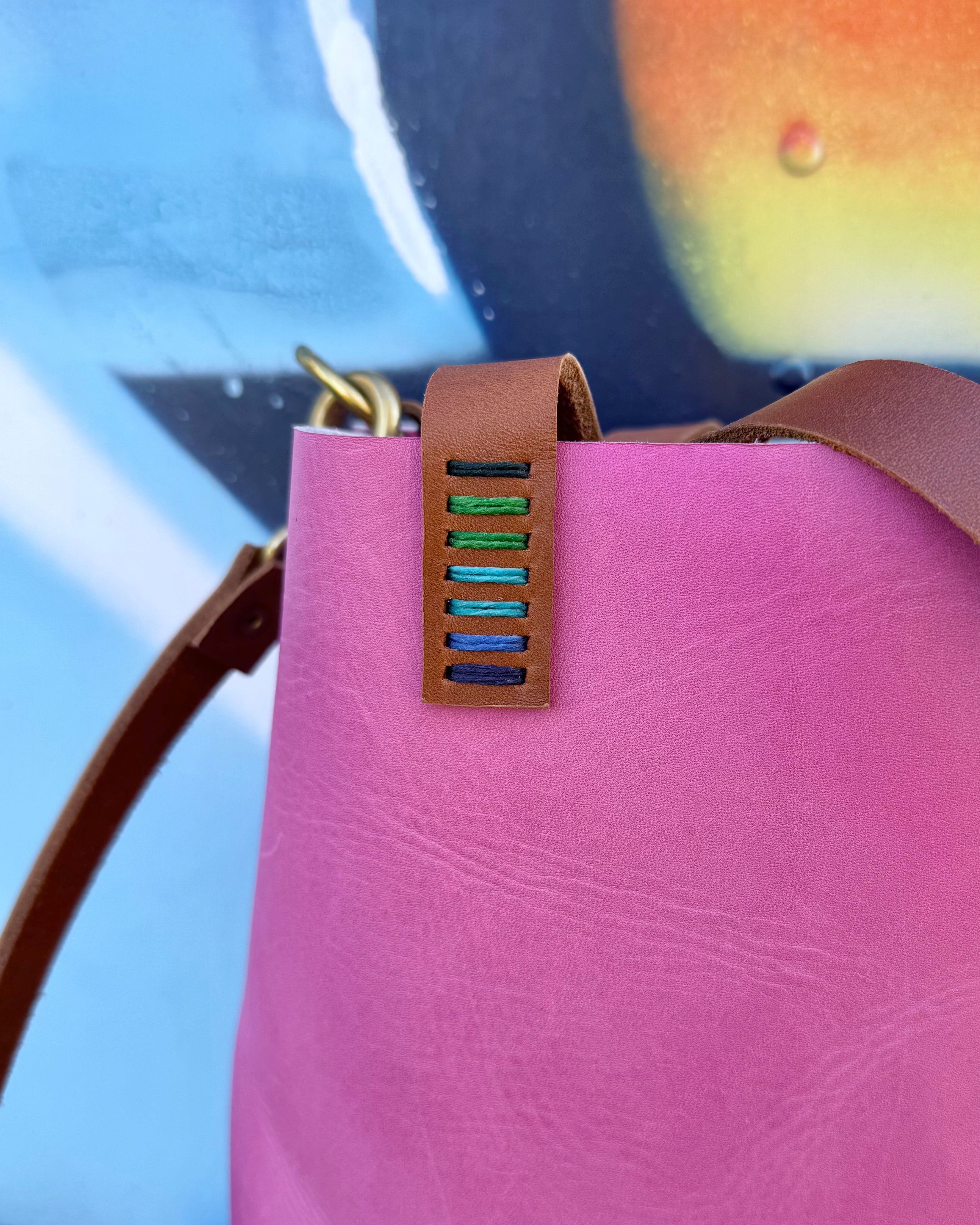 Mini Leather Crossbody Tote Bag