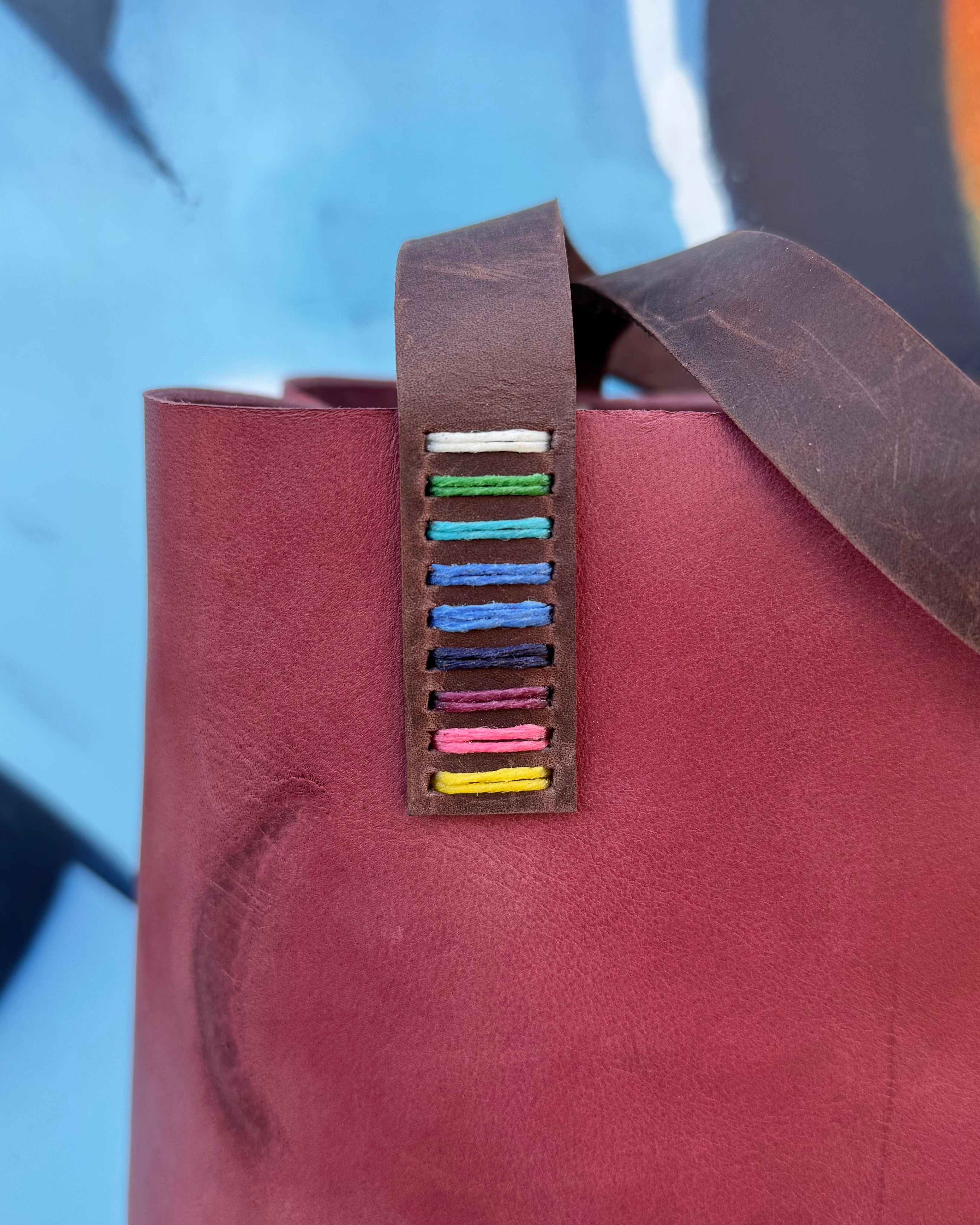 Branded Leather Tote Bag