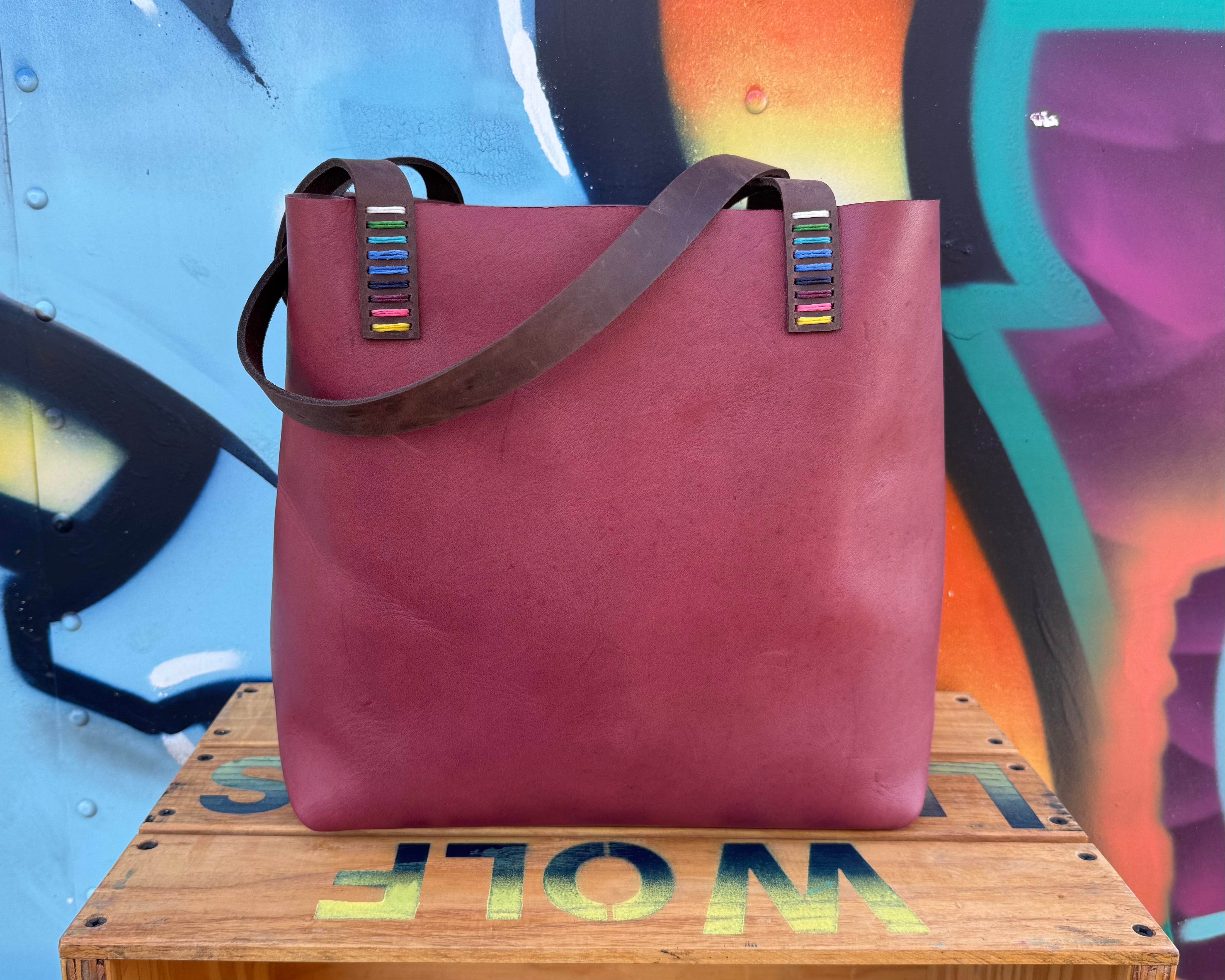 Branded Leather Tote Bag
