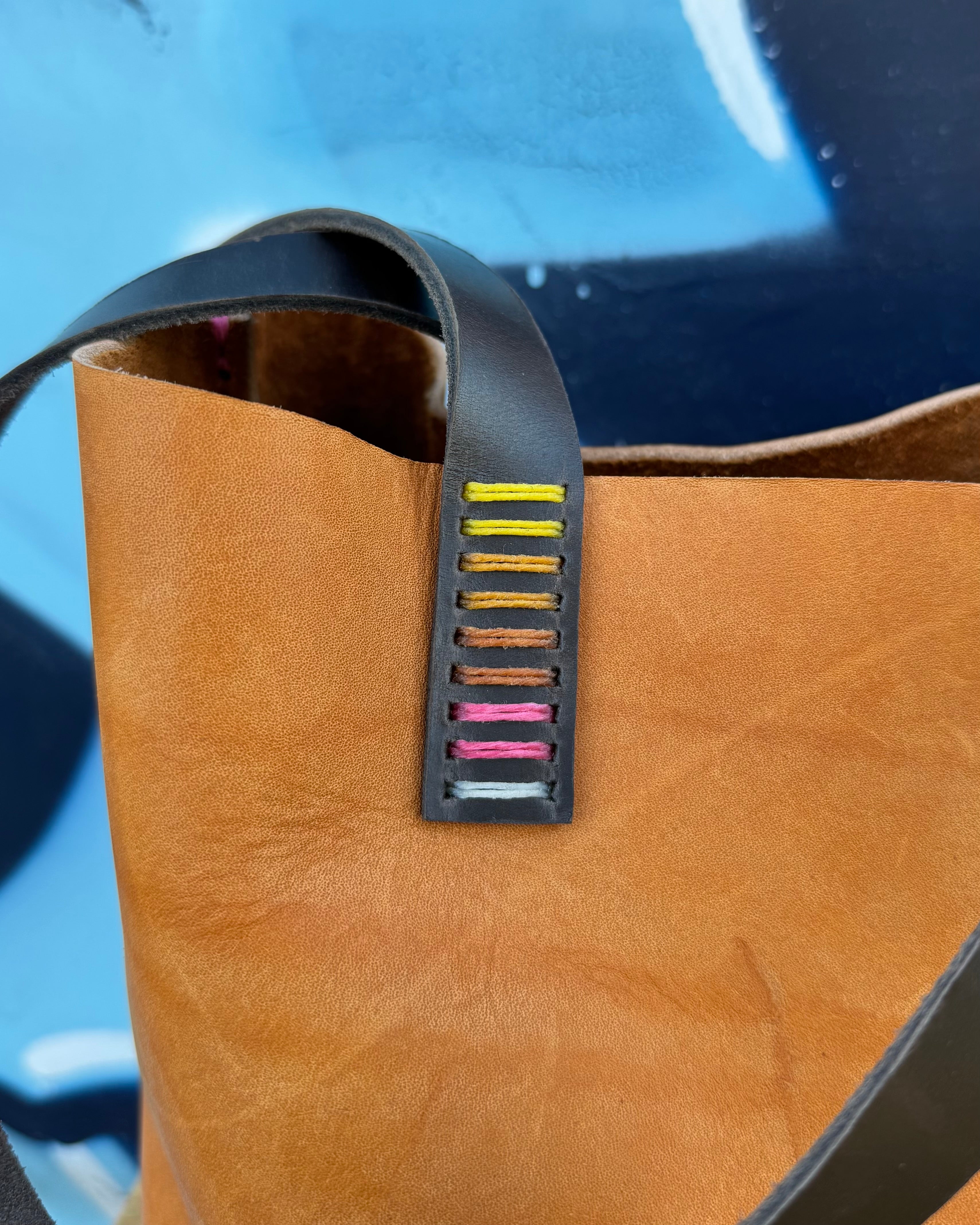 Branded Leather Tote Bag