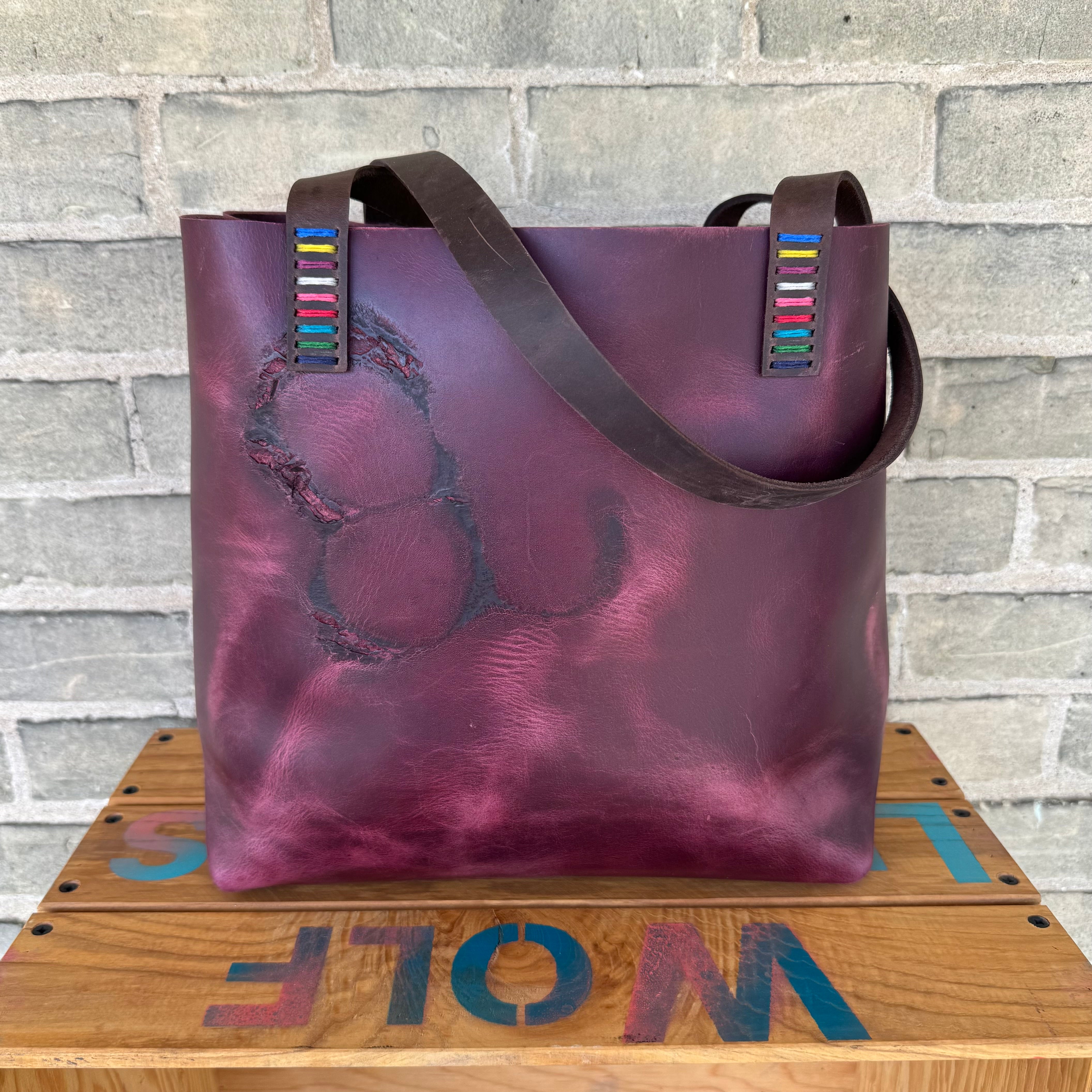 Branded Leather Tote Bag