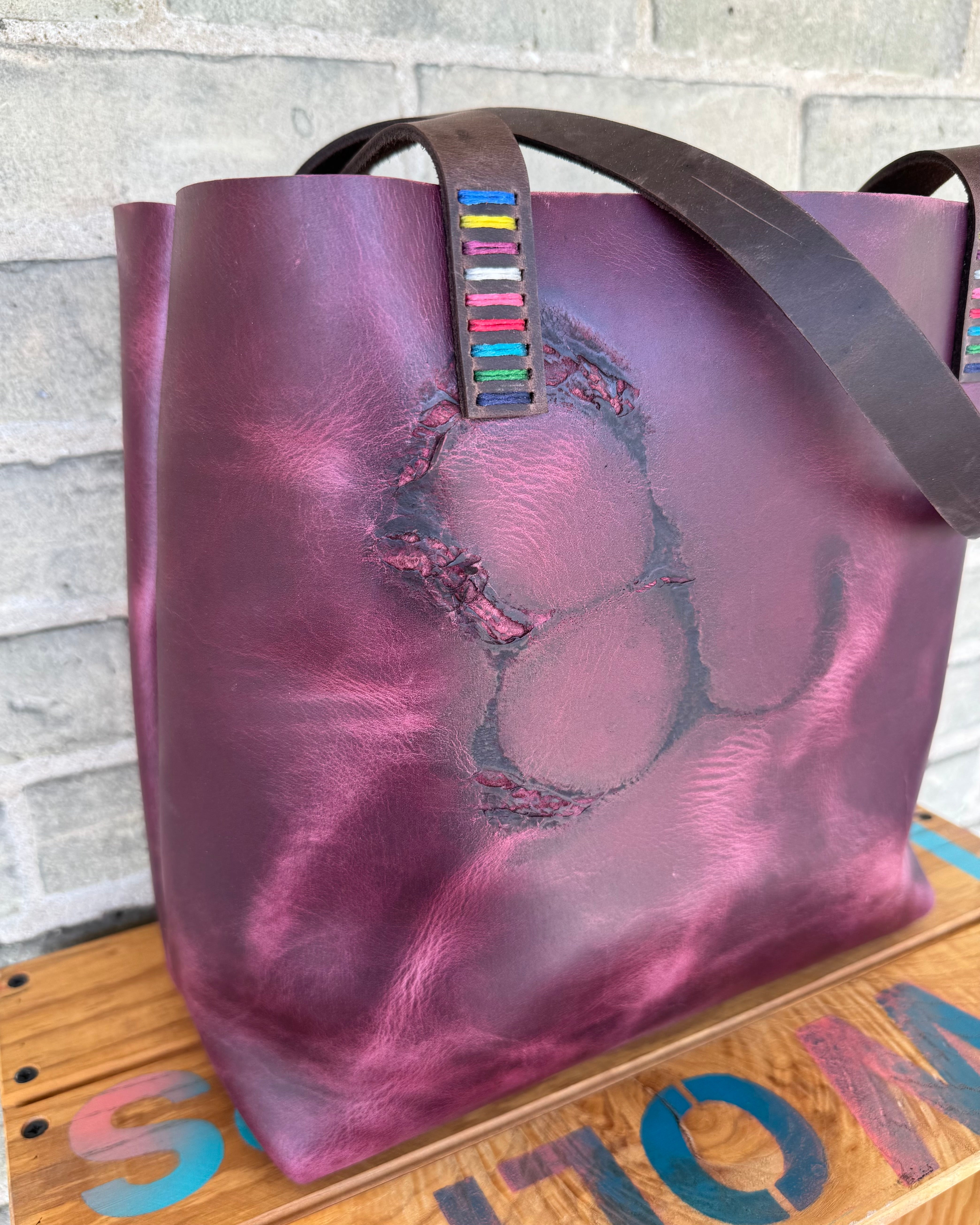 Branded Leather Tote Bag