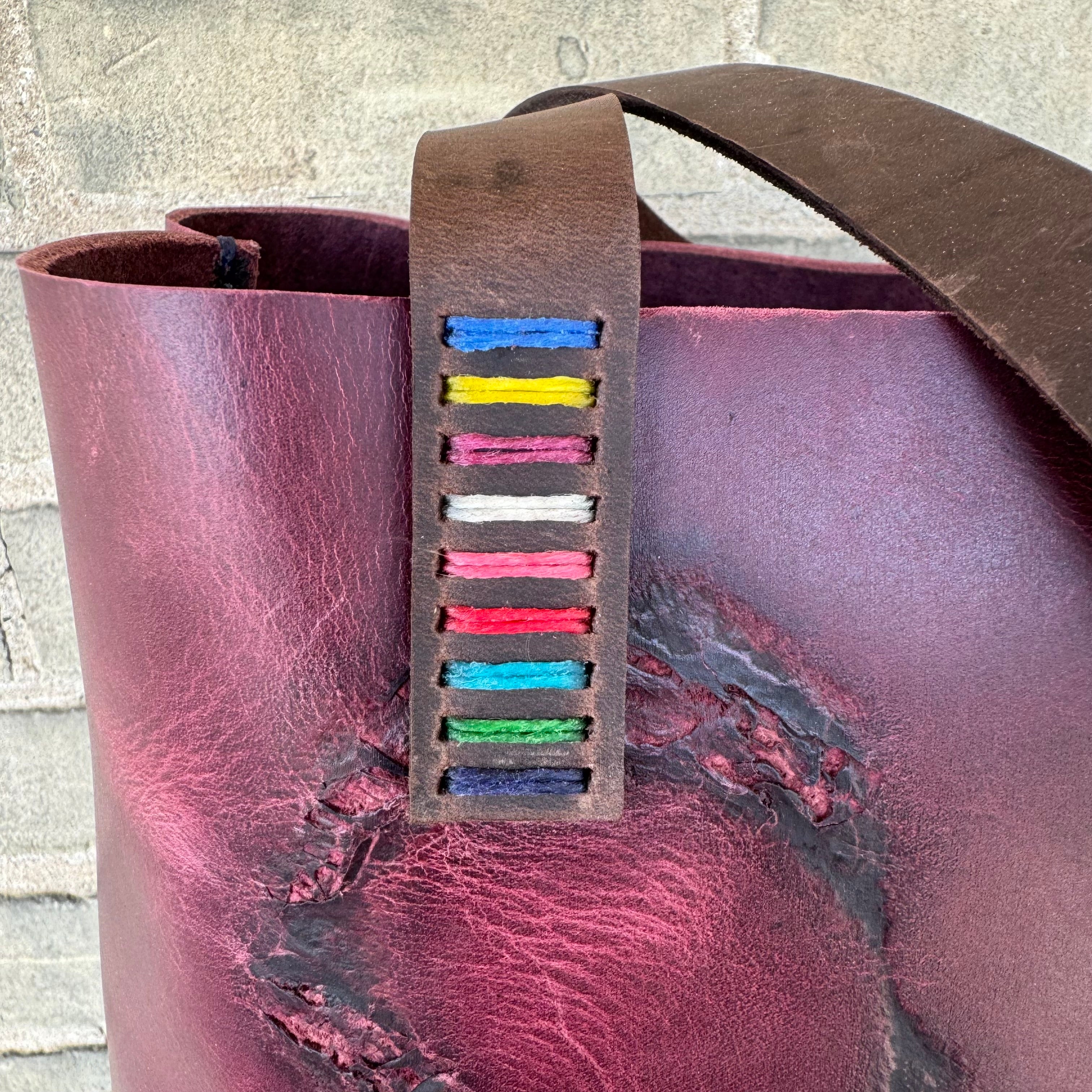 Branded Leather Tote Bag