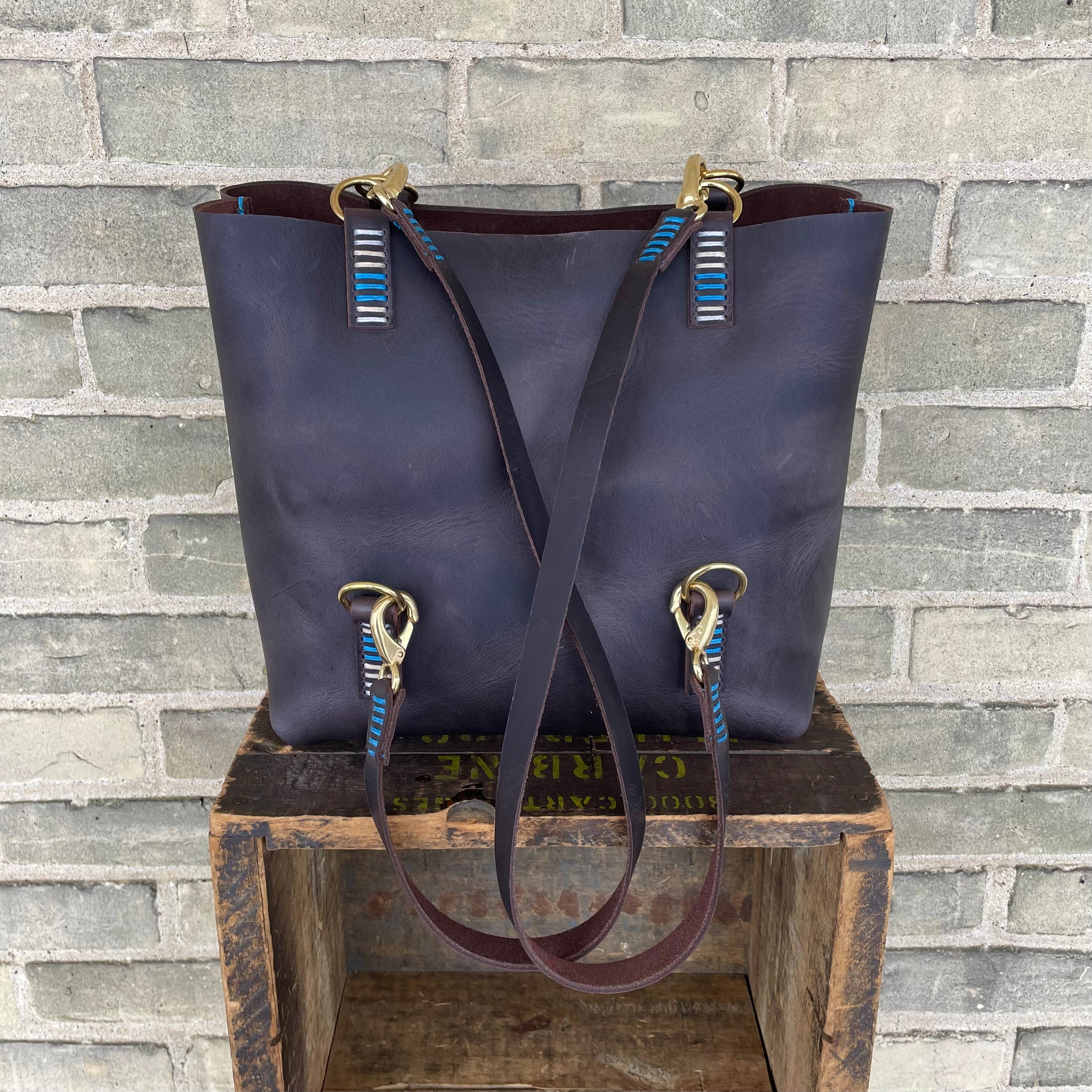 Branded Leather Backpack Tote